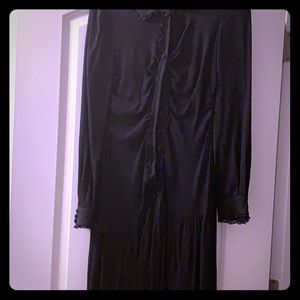 Valentino Red brand black button down dress.